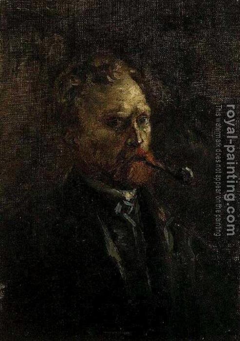 Vincent Van Gogh : Self Portrait with Pipe, II